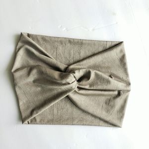 Shimmery Crushed Taupe Wide Turban Headband